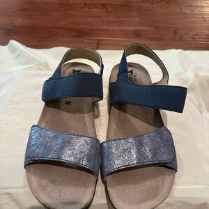 Mephisto Blue Casual Sandals with Dual Straps